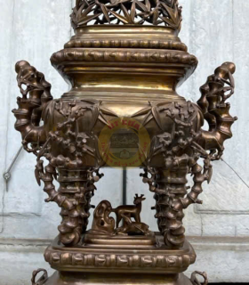 Lư Đồng Họa Tiết Ống Tre